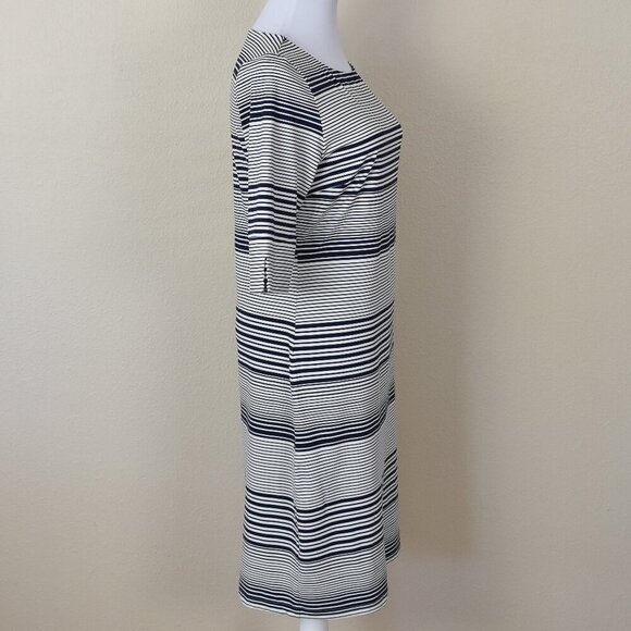 Ellie Kai Stripe 3/4 Sleeve Dress Navy/White 4 - Picture 6 of 9